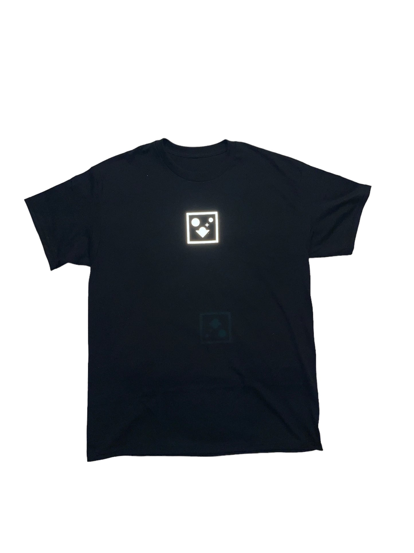 Black silver Logo Tee