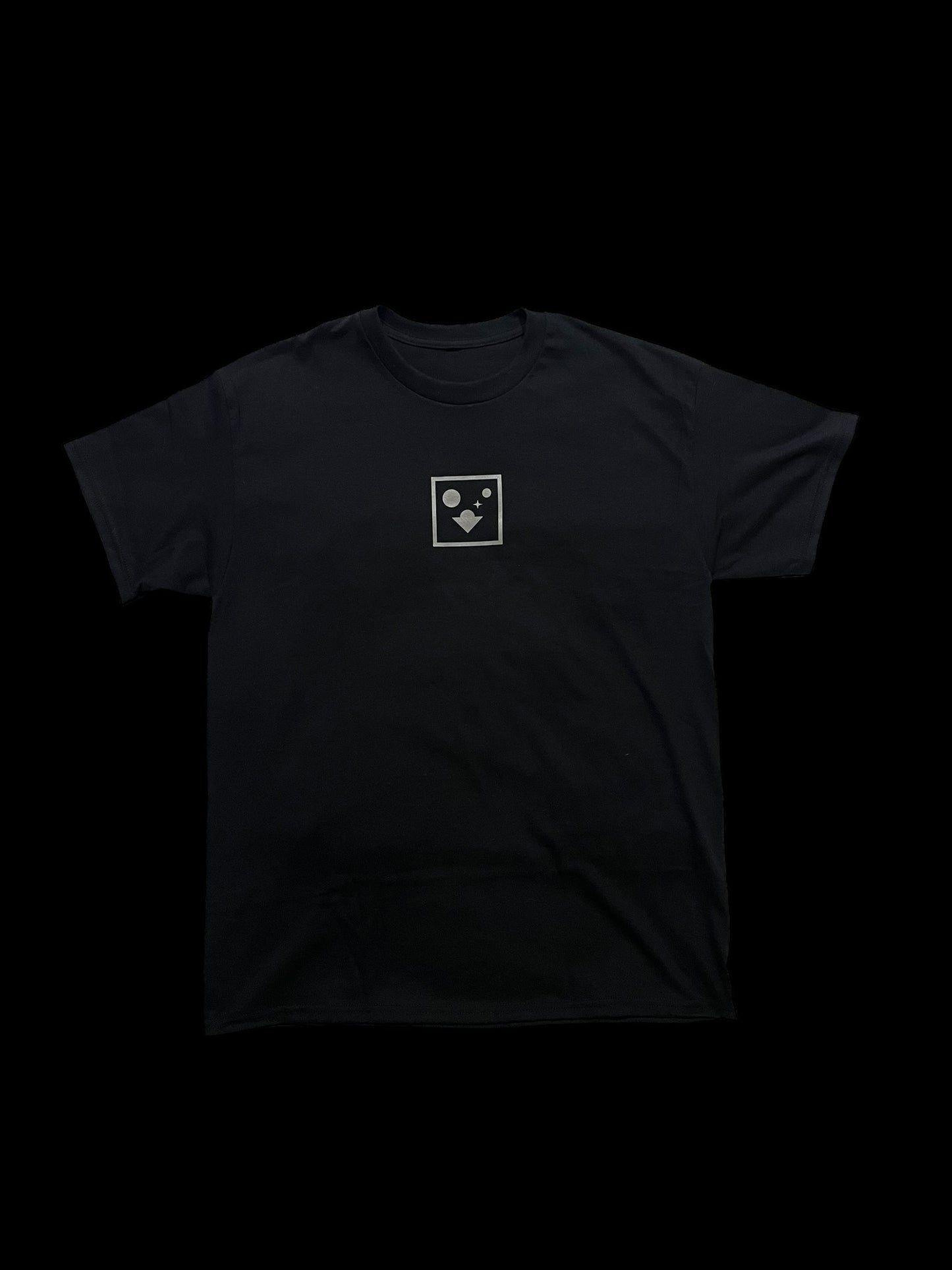 Black silver Logo Tee