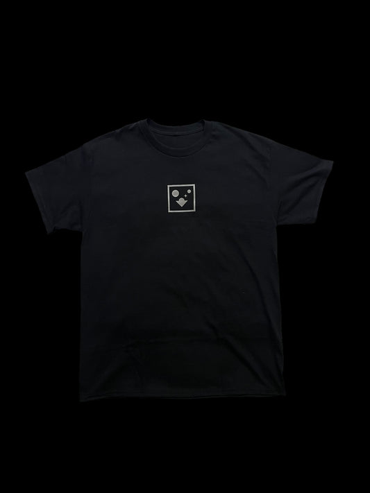 Black silver Logo Tee