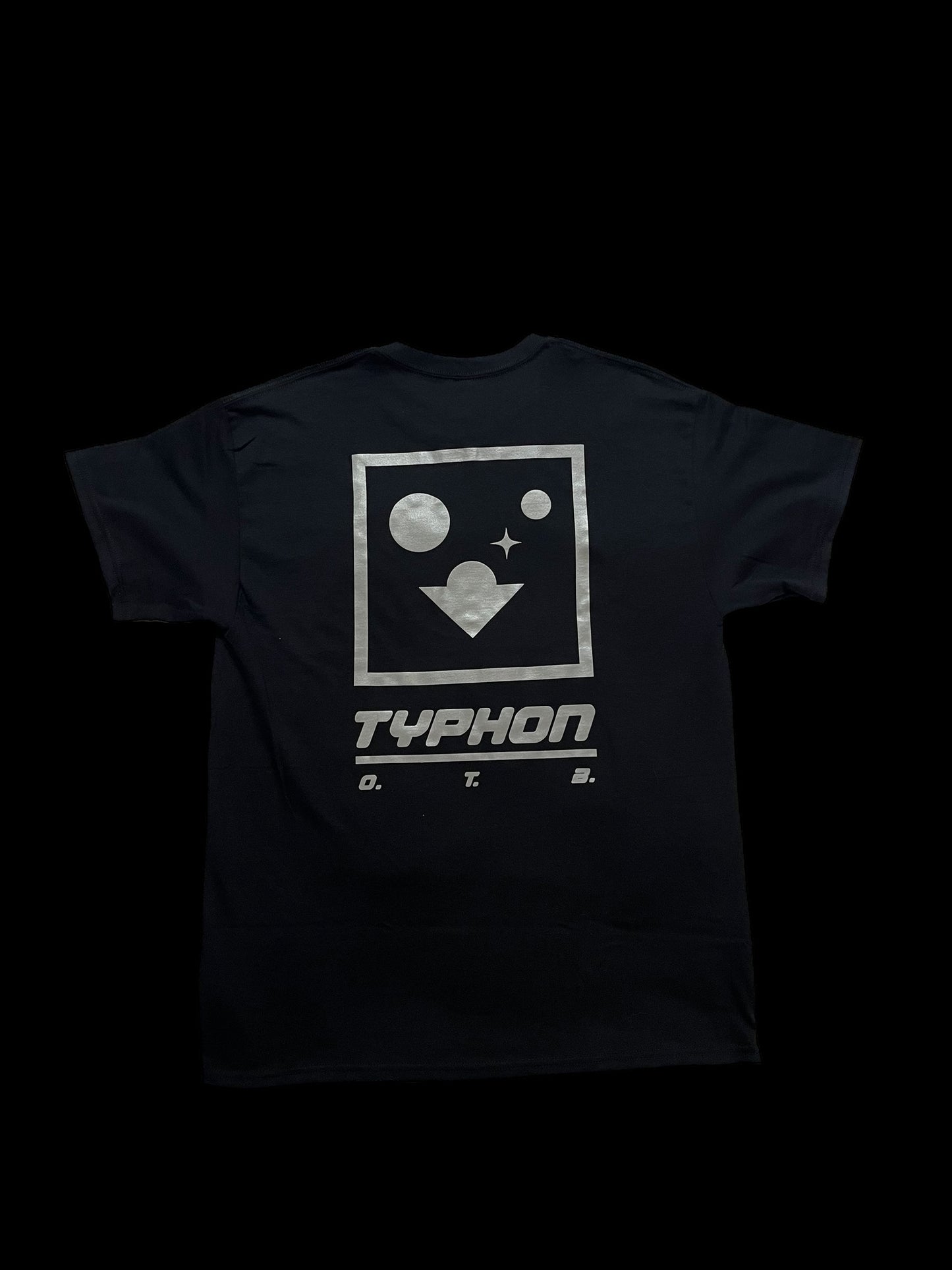 Black silver Logo Tee